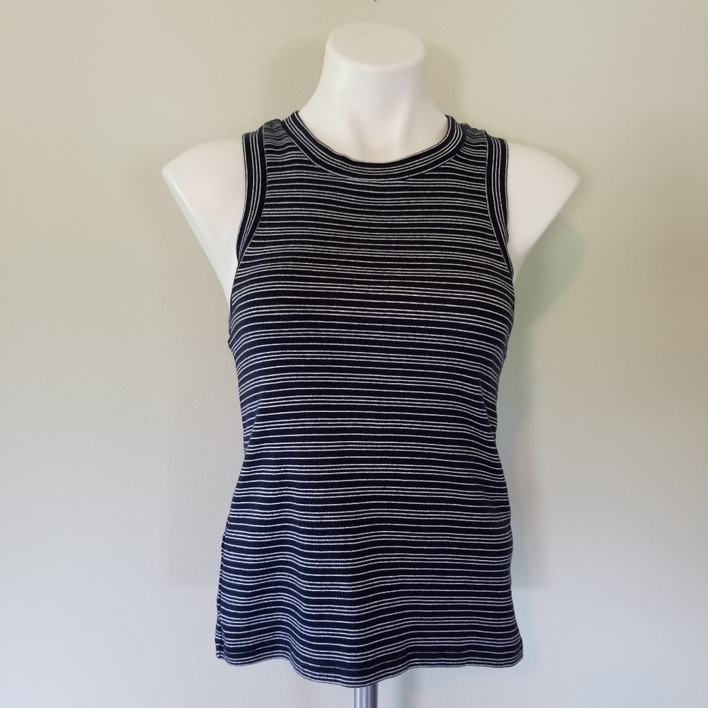 Madewell Navy Mini Striped Tank Top Size Small